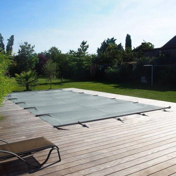 SONDER Stangenabdeckung Pro für 325 x 225 cm Einbaupool, inkl. Handkurbel, lichtgrau