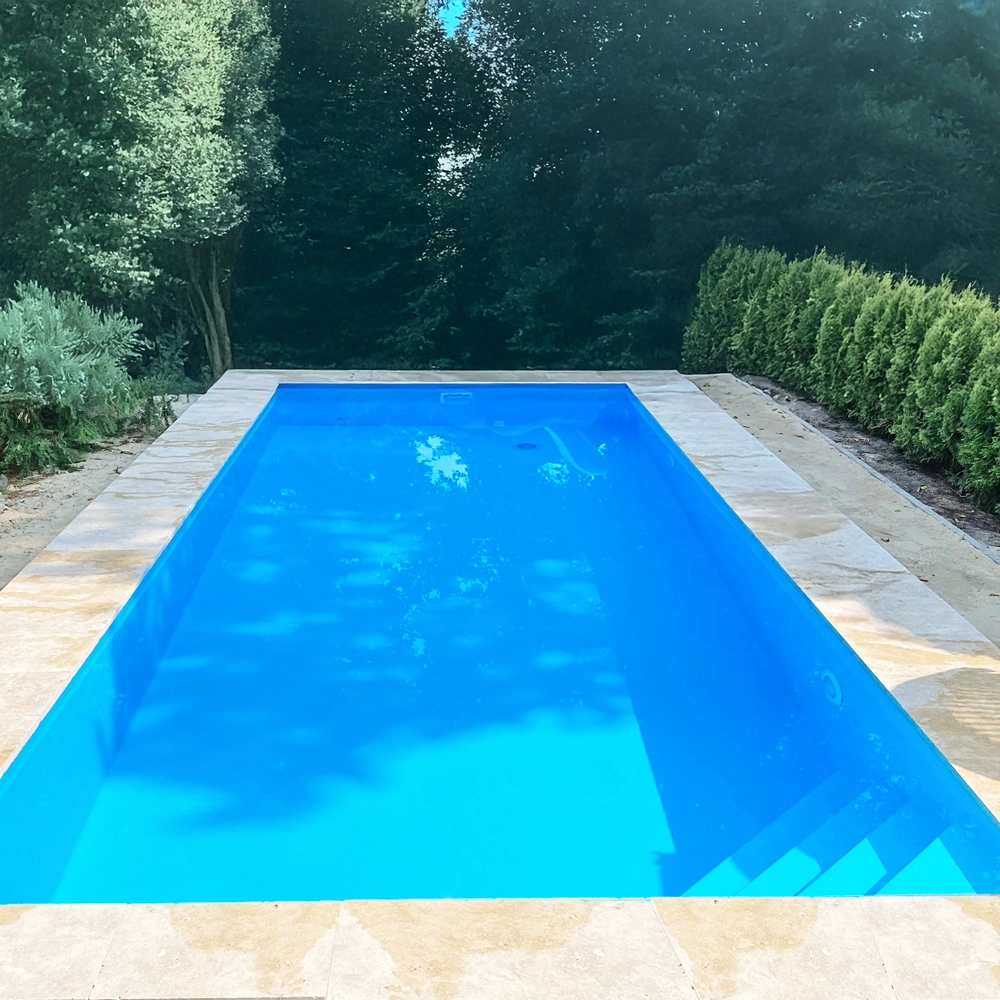 Styroporpool, 400 x 250 x 150 cm, Komplettset mit Ecktreppe rechts