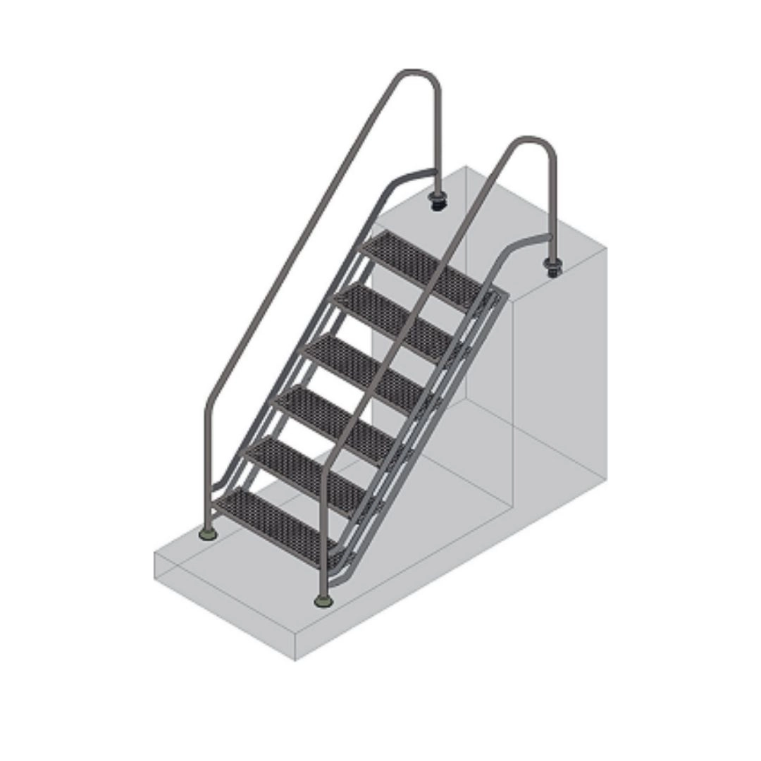Pooltreppe V4A Edelstahl 6-stufig AISI Norm Pooltreppe V4A Edelstahl 6-stufig AISI Norm