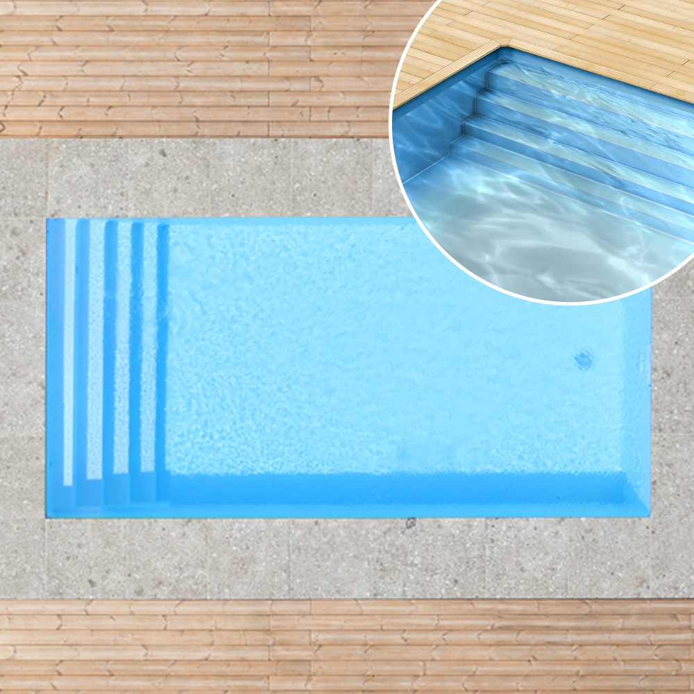 Styroporpool_Basissets_ganzeTreppe_150_adriablau Styroporpool, 350 x 350 x 150 cm, Basis-Bausatz mit Treppe über die ganze Breite
