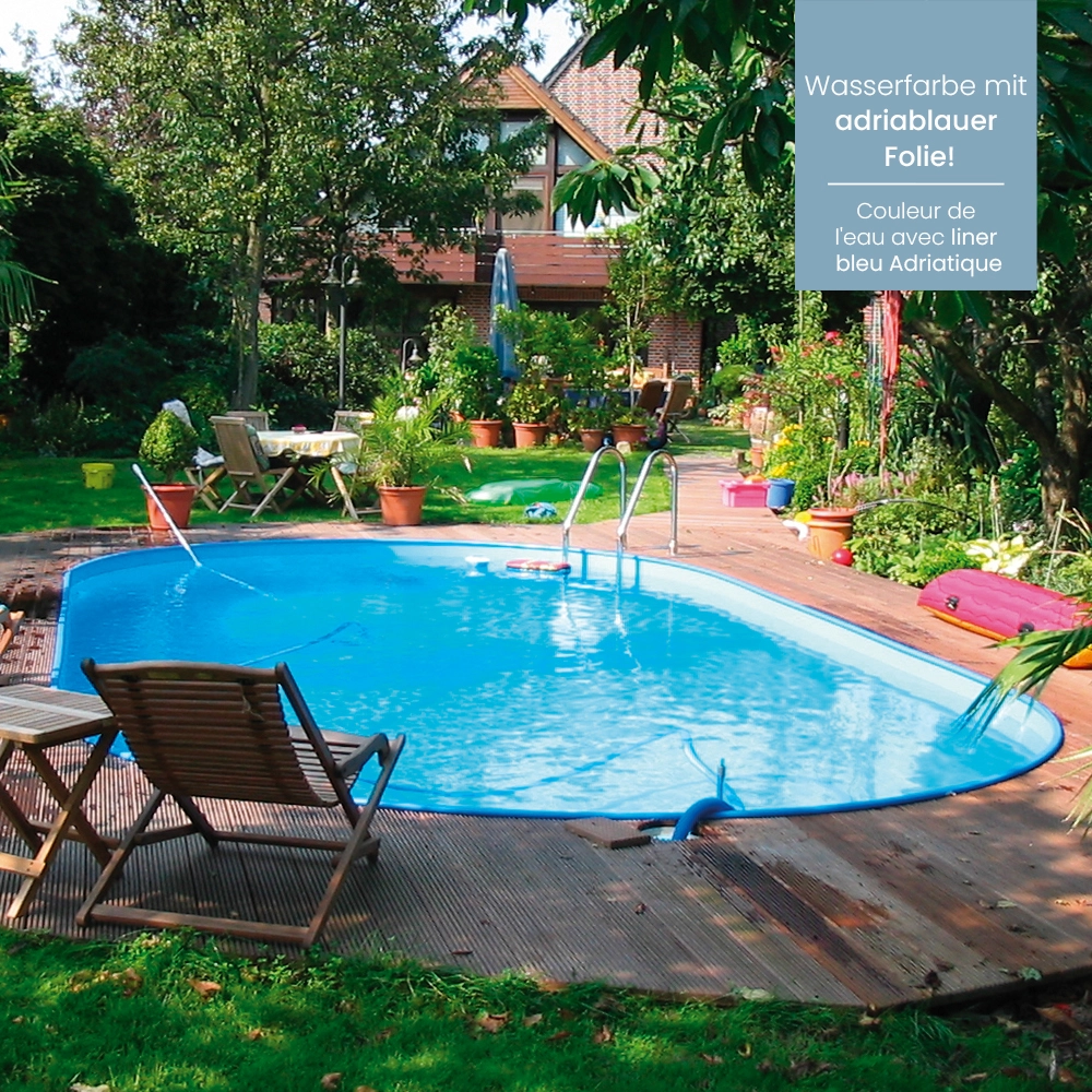 Poolfolie blau oval
