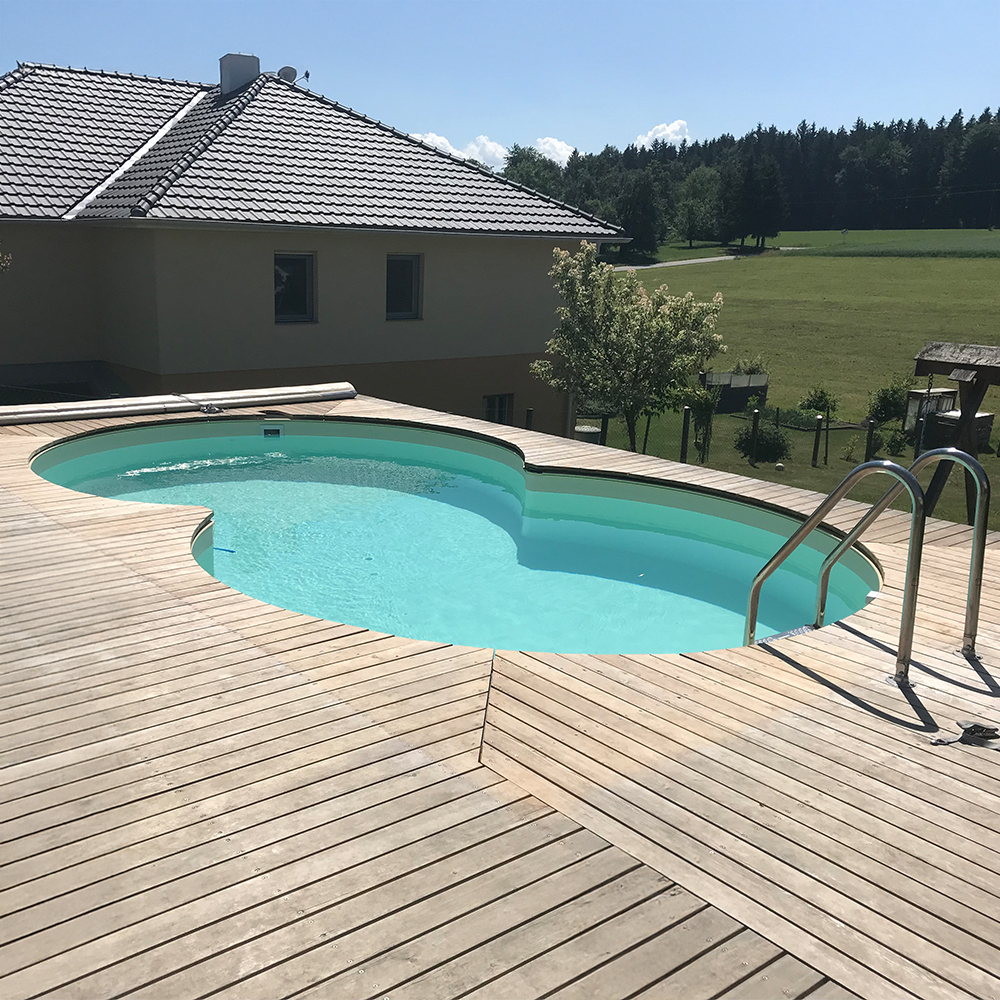 Achtformpool Prime 725 x 460 x 120 cm, Einzelpool