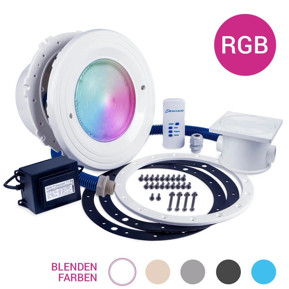 Scheinwerfer_1erSet_RGB_SW11351_weiss Pool Licht Premium, 1er Set, LED-RGB,12V, BWT - weiß