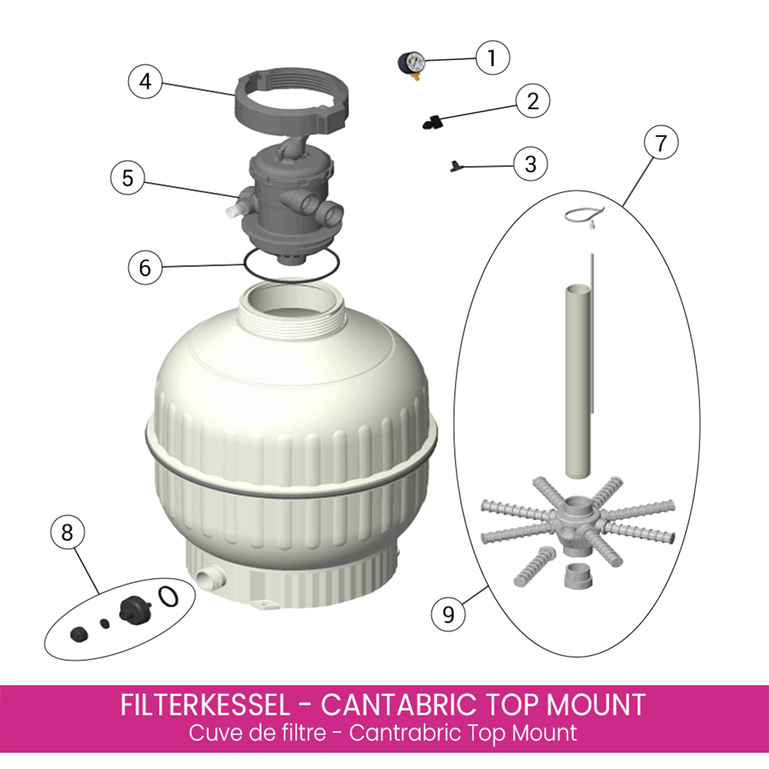 Zierring für Filterkessel Cantabric Top Mount