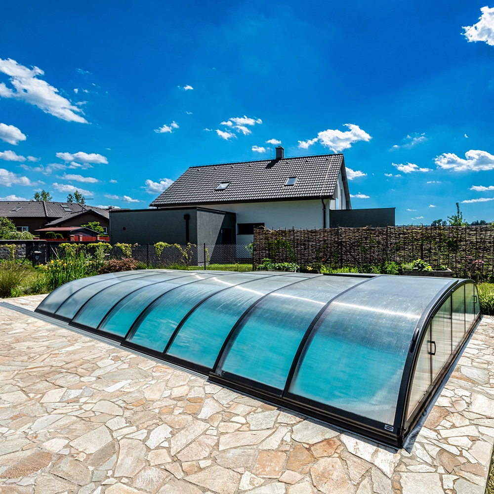 Poolüberdachung, DALLAS B, 860 x 520 x 100 cm, mit Schiebetür, div. Ausführungen