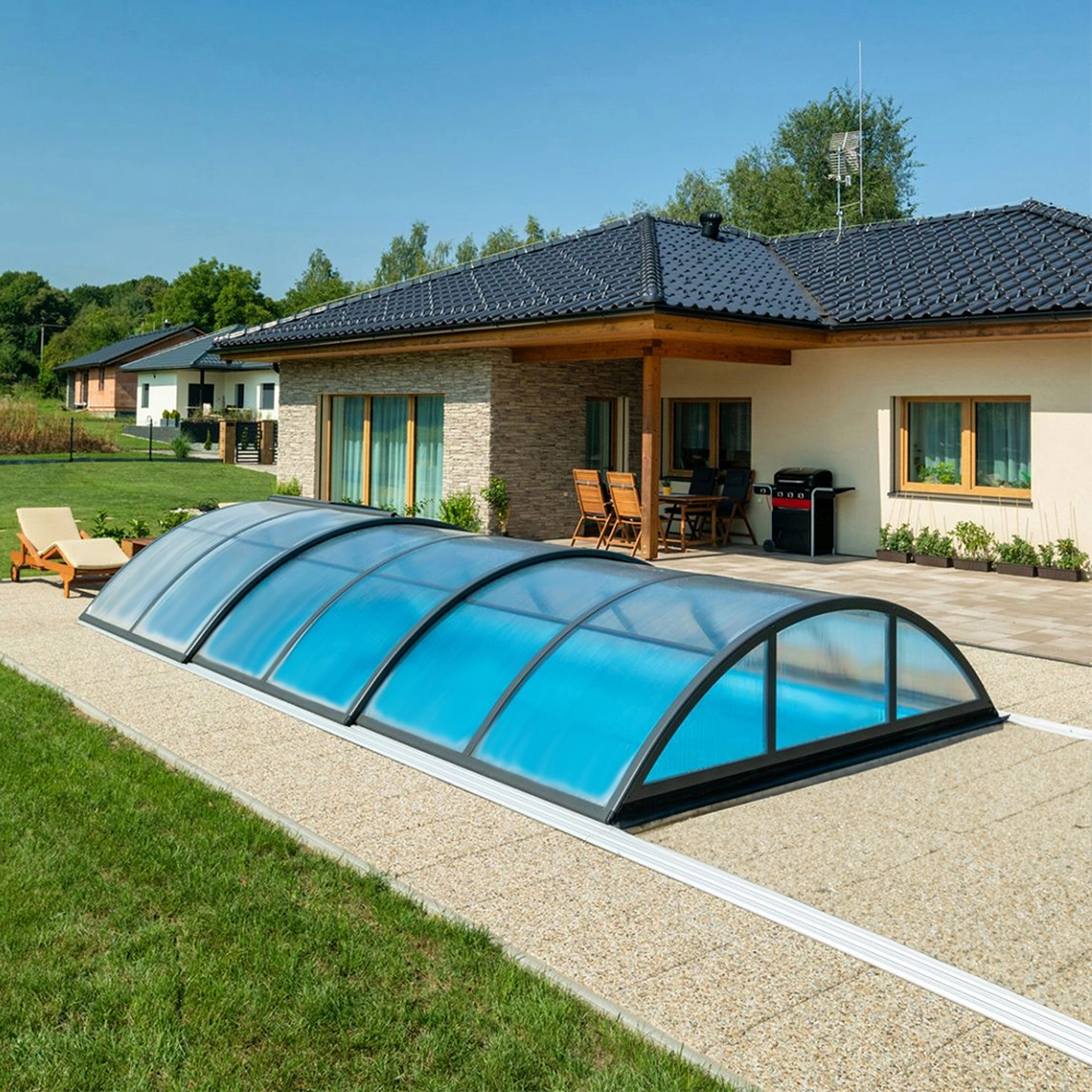 Poolüberdachung, KLASIK C, 1073 x 571 x 155 cm, mit Schiebetür, div. Ausführungen