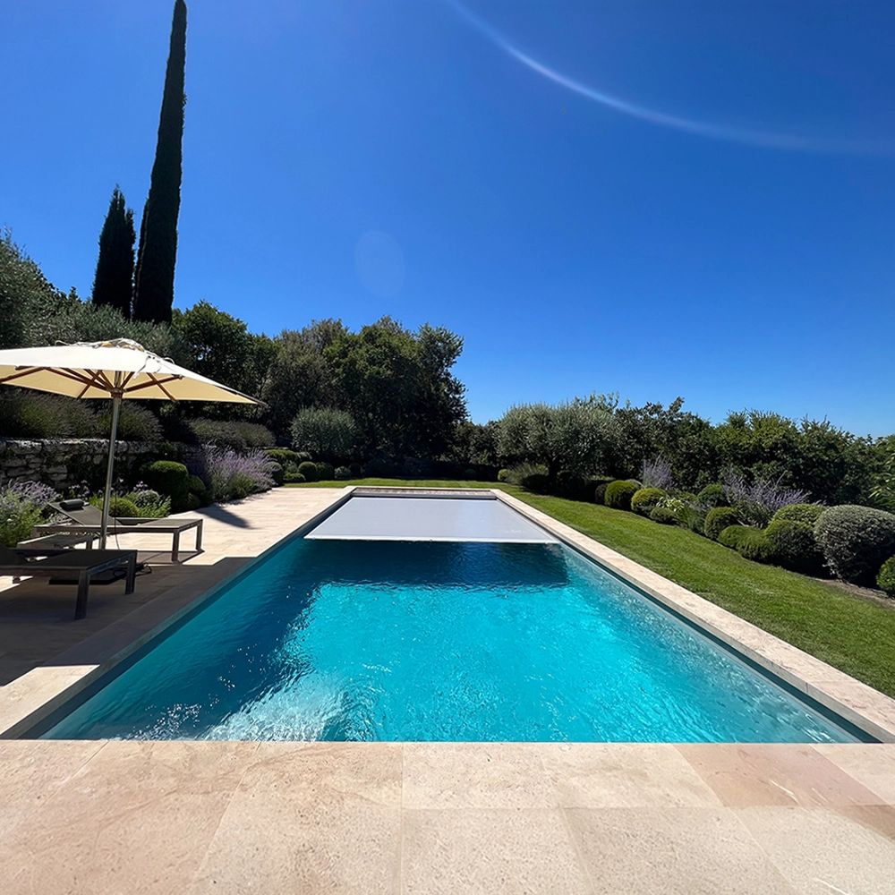 Lamellenabdeckung Unterflur 500, 350 x 350 cm, elektrisch