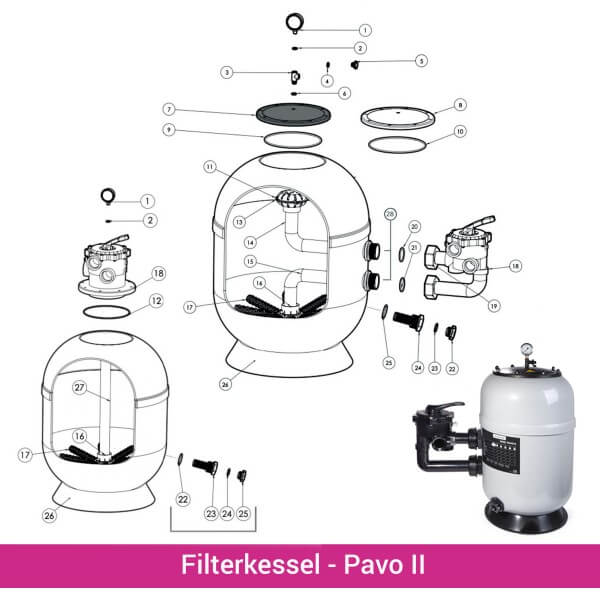 Ersatzfilterkessel zu Filterkessel Pavo II