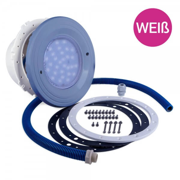 Pool Licht Premium, einzeln, LED-weiß, für Folienbecken, Blende blaugrau