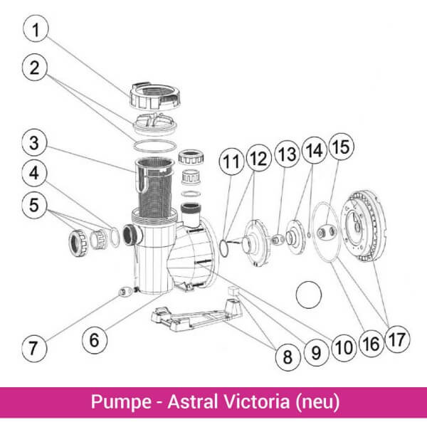 Pumpengehäuse für Astral Victoria Plus (neu)