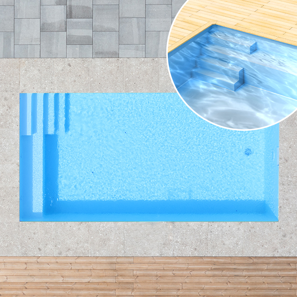 Styropor Pool kaufen, Komplettset 900 x 400 x 150cm zum Selbstbau